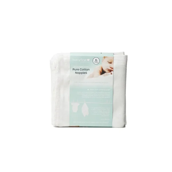 Baby First 6 Pk Cloth Nappies
