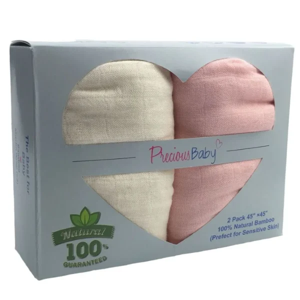 Baby First Baby Muslin Wrap Pink 2Pk
