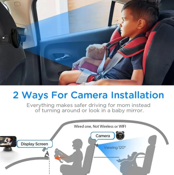 Baby First Car Seat Baby Monitor - Black
