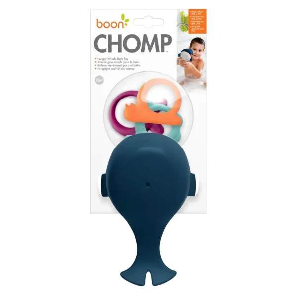 Boon Chomp Hungry Whale Bath Toy - Navy