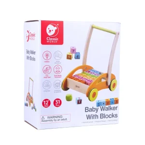 Classic World - Baby Walker With Blocks