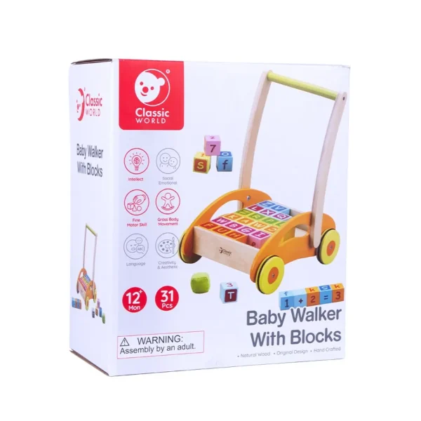 Classic World - Baby Walker With Blocks