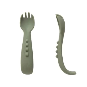All4Ella Comfy grip silicone forks 2pk - Olive