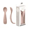 All4Ella Comfy grip silicone spoons 2pk - Dusty Pink