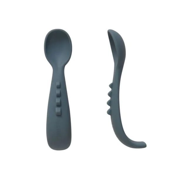 All4Ella Comfy grip silicone spoons 2pk - Slate Blue