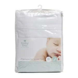 Baby First Cot Flannelette Sheet - Set White
