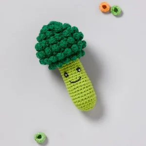 Little Linen Crochet Rattle - Broccoli