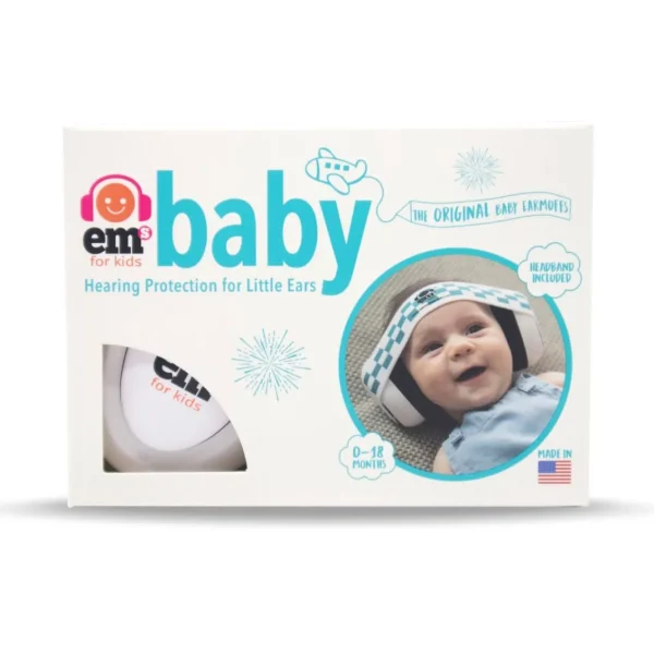 Ems for Kids Bubs Earmuffs White & Racer Blue