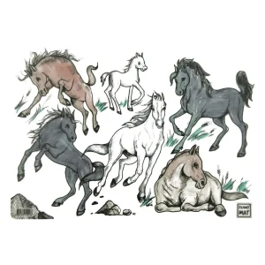 Funny Mat Large - Horses