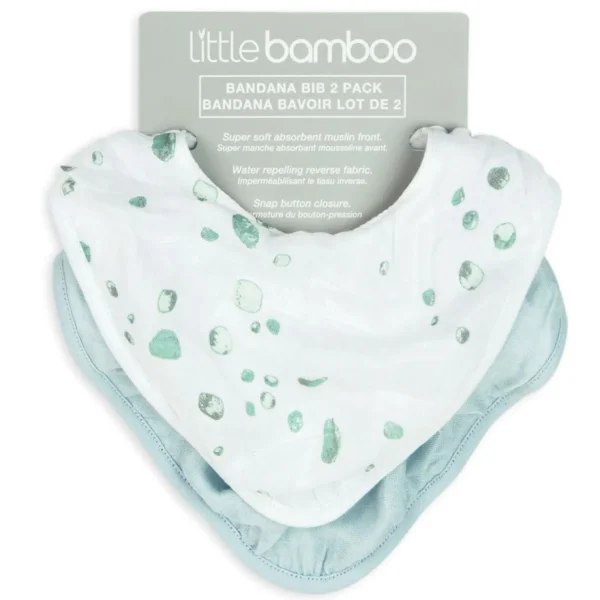 Little Linen Little Bamboo Muslin Bib 2Pk Whisper