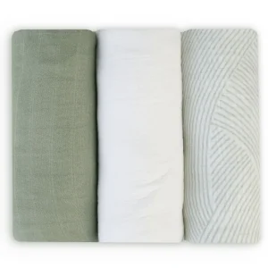 Little Linen LITTLE BAMBOO MUSLIN WRAPS 3PK - BAYLEAF