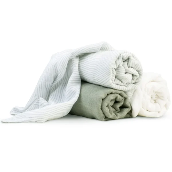 Little Linen LITTLE BAMBOO MUSLIN WRAPS 3PK - BAYLEAF
