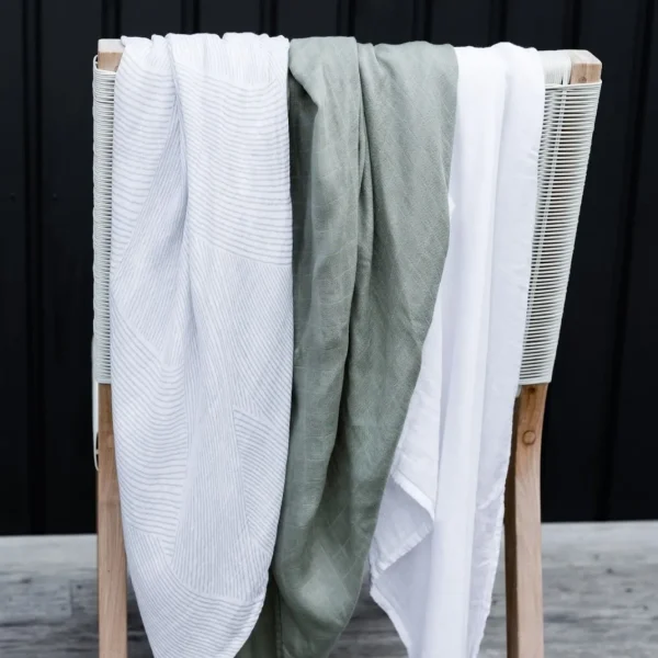 Little Linen LITTLE BAMBOO MUSLIN WRAPS 3PK - BAYLEAF