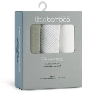 Little Linen LITTLE BAMBOO MUSLIN WRAPS 3PK - BAYLEAF
