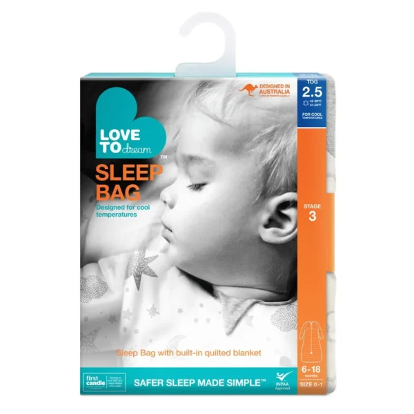 Love To Dream Sleep Bag™ Warm 2.5 TOG - Daydream Grey