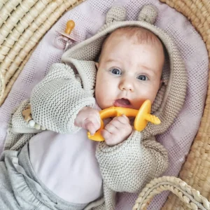 Mombella Dancing Elephant Teether - Blue