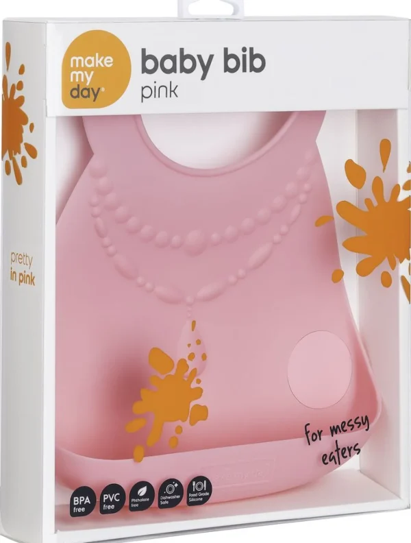 Make My Day Pearls Pink Bib