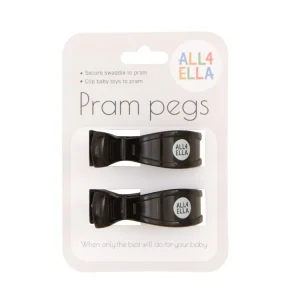 All4Ella Pram Peg 2pk - Black