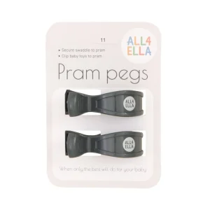 All4Ella Pram Peg 2pk - Charcoal
