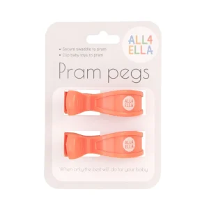 All4Ella Pram Peg 2pk - Coral