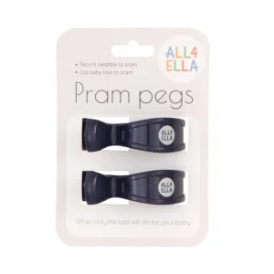 All4Ella Pram Peg 2pk - Navy