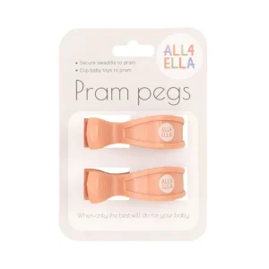 All4Ella Pram Peg 2pk - Peach