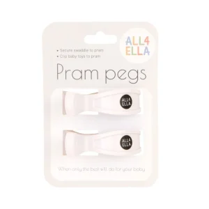 All4Ella Pram Peg 2pk - White