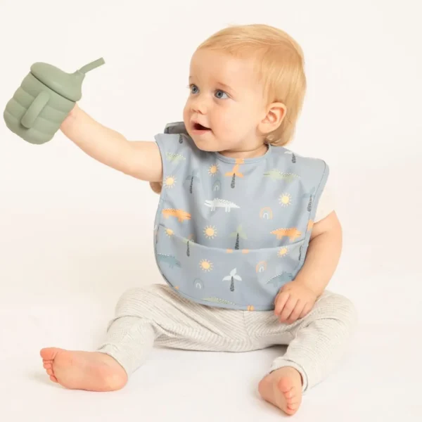 All4Ella Recycled Pouch Bib - Crocodile