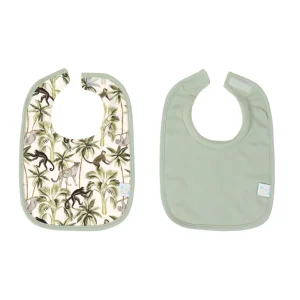 All4Ella Roll Neck Bib 2pk - Monkey