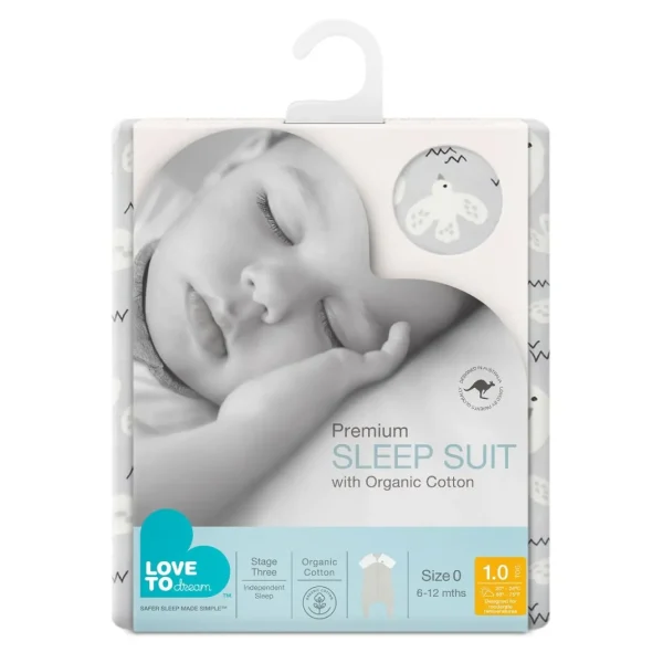 Love To Dream Sleep Suit Organic 1.0 TOG - Dove Grey