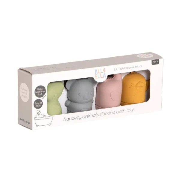 All4Ella Squeezy Silicone Bath Toys - Animals