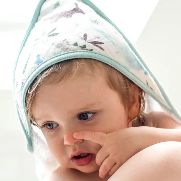 Little Linen Weegoamigo Hooded Towel + Washers Daryl Dino
